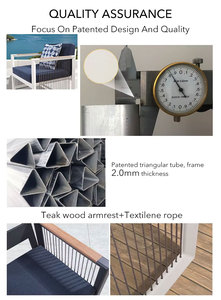 Brighthome ชุดโซฟาลานสวนอลูมิเนียมเฟอร์นิเจอร์หวายกลางแจ้งเฟอร์นิเจอร์สวน - Product Image 3