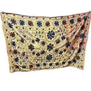 Funda de Sofá Kantha Estilo Paisley Floral Multicolor, 100% Algodón, Peso Medio, Transpirable, No Tejido - Product Image 4