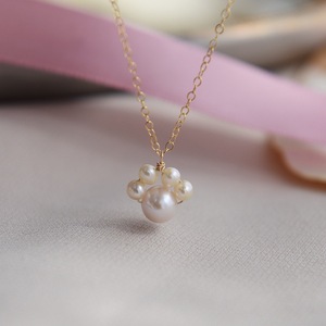 Internet Famous <b>Cat</b> Paw Natural Pearl 14K Gold Collarbone Necklace Versatile Simple Personality <b>Gift</b> - Product Image 2