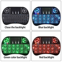 Control Remoto Inalámbrico Táctil con Retroiluminación de Teclado de 3 Colores y Air Mouse para Smart TV Box, Escritorio y PC