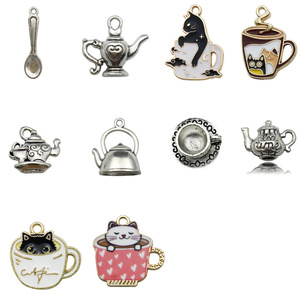 Pendentif Chat en Alliage d'Argent Antique pour Théière et Tasse à Thé, Accessoires de Bijoux DIY Formes Mixtes pour Projets Créatifs - Product Image 5