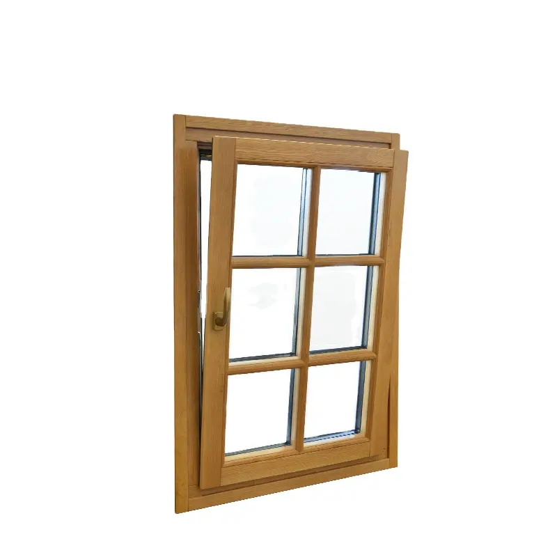 High quality aluminium clad wood insulating casement bulletproof windows with anti-thief screen and doors