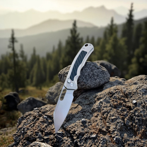 Couteau pliant Premium en titane G10, lame en acier D2 usinée CNC, outil EDC haut de gamme, couteau de cuisine, OEM disponible, DIY <span class=keywords><strong>Bowie</strong></span> - Product Image 2