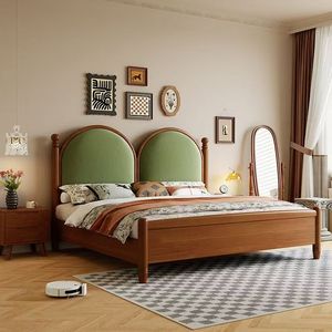 <span class=keywords><strong>Lit</strong></span> de style vintage haut de gamme en chêne au design rétro pour chambre principale, avec <span class=keywords><strong>lit</strong></span> moelleux pour enfants ou adultes - Product Image 6