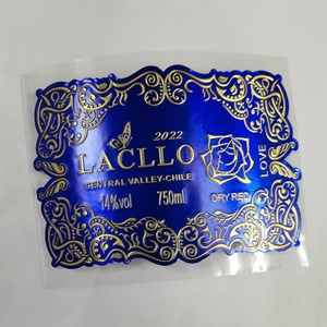 Printed Waterproof Adhesive 3d Embossed Electroplate <b>Chrome</b> Metal Wine Label Stickers for Wine Bottle <b>Box</b> - Product Image 5