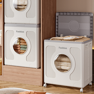 WANUO Fashion Visible Plastic Storage <strong>Box</strong> Clothing/<strong>Bedding</strong> Storage <strong>Box</strong> Foldable Plastic Storage <strong>Box</strong> with Universal Wheels - Product Image 3
