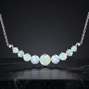 Joyería de Plata de Ley 925 con Baño de Rodio, Circonita Cúbica Tallada y Ópalo Natural, para Compromiso, Boda, Fiesta, Regalo de Moda para Mujer, Amuleto Geométrico - Product Image 2