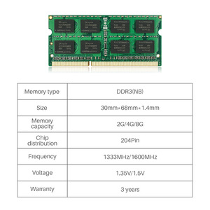 Memoria RAM DDR3 para Portátil, 4GB 8GB 1600Mhz, Personalización OEM, Directo de Fábrica - Product Image 2