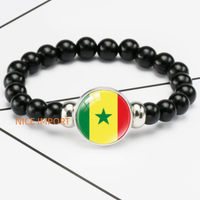 Bracelet perlé élastique noir drapeau roumain le plus vendu, accessoires patriotiques pour les mains, bracelet tendance pour hommes et femmes