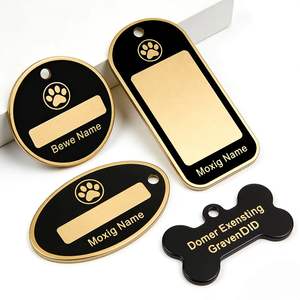 Plaque d'identification personnalisée pour animaux de compagnie, en aluminium, avec nom, logo personnalisé, gravure laser, texte personnalisé - Product Image 1