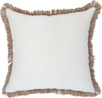 Housses de coussin brodées lin naturel frange coton Boho taies d'oreiller ferme marron palmier décor taies d'oreiller