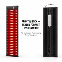 Panneau de luminothérapie rouge 240W étanche IP65 à double face scellée AQU-240, résistant aux hautes températures, pour sauna commercial