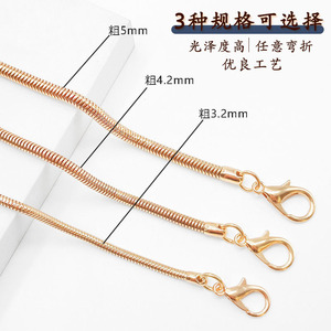 Correa de cadena de hueso de serpiente para bolso, 3.2mm 4.2mm 5mm, de ferroaleación chapada, desmontable, para bolsos de mujer y bandoleras - Product Image 1
