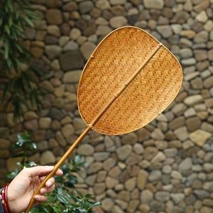 Éventail en bambou fait main de style chinois rétro, écologique, motif quadrillé, technique de peinture, pour rafraîchissement estival, entièrement fait main - Product Image 5