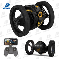 Voiture de cascade RC 2,4G 4CH avec caméra HD WIFI, roues flexibles pour rotation à 360°, sauts, lumières LED, musique, véhicule multifonctionnel jouet