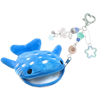 Chaveiro Kawaii fait à la main jouet personnalisé requin baleine en peluche porte-clés mignon en peluche fermeture éclair sac à main pour les femmes pochettes à monnaie