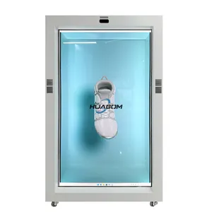 Vitrine de vidro holográfica holográfica para interior, vidro 3D de 11,6-86 polegadas, tela de toque, vidro holográfico transparente, vitrine