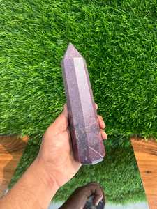 Varita de torre de cristal de rubí amatista Natural grande tallada a mano, equilibrio de Chakra curativo energético Feng Shui tradicional hecho a mano para - Product Image 6