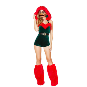 गुणवत्ता आलीशान महिला फैंसी ड्रेस सांता क्रिसमस पार्टी वेशभूषा HPC-2432 - Product Image 5