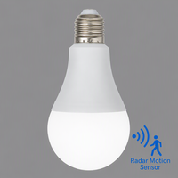 Ampoule LED E27 avec détecteur de mouvement radar, certifiée CE, 6500K blanc froid, Ra80, 300 lumens, pour les couloirs des bâtiments résidentiels