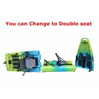Nouveau Kayak Modulaire 2025 de 9,5 Pieds à Pédales, Kayak de Pêche Léger à Propulsion par Ailerons, Moteur, Plastique, Facile à Ranger