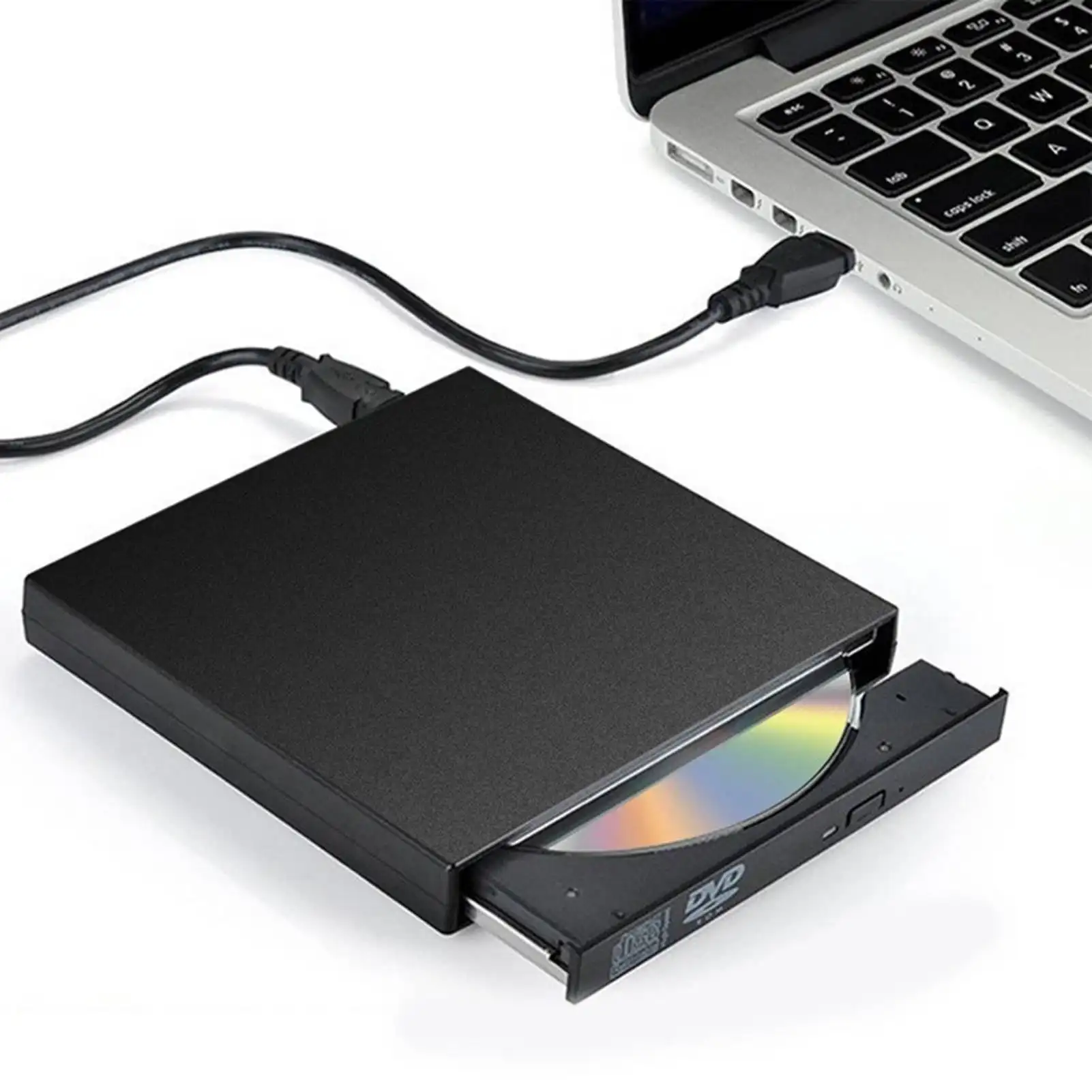Pemutar DVD portabel, eksternal CD DVD Drive USB 2.0 DVD Optical Reader Portable DVD Player untuk PC Laptop Desktop komputer