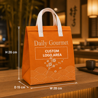 Sac isotherme écologique imperméable non tissé avec doublure en aluminium pour pizza, collation, sandwich - Sac de livraison alimentaire personnalisé avec logo OEM