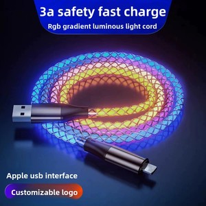 HJY LIUGUANG Carga súper rápida 6A Flash 1 metro RGB Luminoso Tipo-C Cable DE DATOS USB 120W Teléfono móvil Coche Cable brillante - Product Image 6