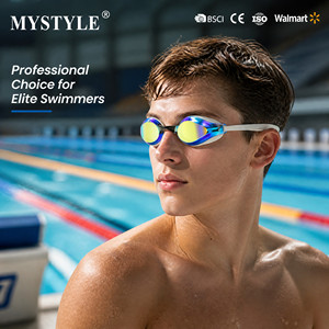 Gafas de Natación Profesionales de Competición, Antivaho, Sin Fugas, Lentes con Revestimiento de Espejo, Protección UV, Silicona, Gafas de Natación de Competición para Adultos - Product Image 1