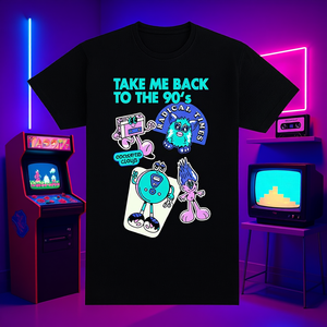 T-shirt rétro Take Me Back To The 90s, design nostalgique noir unisexe - Product Image 3