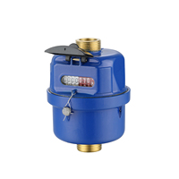 Residential Use DN15/DN20 Brass Mechanical Volumetric Piston Cold Water Flow Meter
