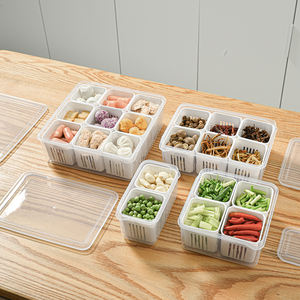 Récipients de stockage de fruits de plateau de vidange amovible à la maison pour plateau de légumes de réfrigérateur avec couvercle - Product Image 6