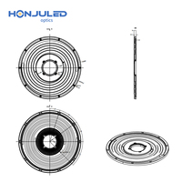 Lentilles optiques HONJU 260 mm pour PC, 60/90/120 degrés, pour éclairage industriel haute baie, réflecteurs de lentilles LED plano-concaves
