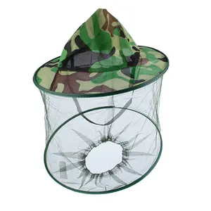 Camouflage Beekeeper Beekeeping Cap Hat with Head Net Mesh Face Protection Outdoor Beekeeping Supplies