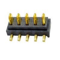 Connecteur de batterie à ressort double rangée, pas de 1,6 mm, matériau de contact en bronze phosphoreux, puissance nominale 2A, borne mâle à compression