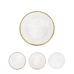Assiettes jetables en plastique PP pour décoration de mariage, avec perles dorées et argentées – Nouveauté 2026, Offre Spéciale - Product Image 1