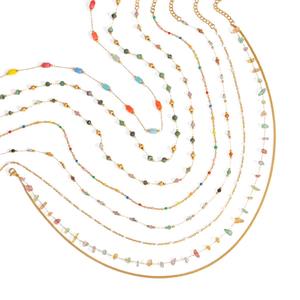 قلادة من الخرز من الفولاذ المقاوم للصدأ Pvd مقاومة للماء للنساء ، قلادة من المجوهرات البوهو بسعر الجملة - Product Image 1