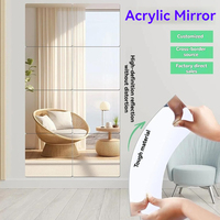 Miroirs muraux en acrylique irréguliers adhésifs personnalisés de haute qualité, sans cadre, pour la décoration de la chambre à coucher, de la salle de bain et des loisirs créatifs