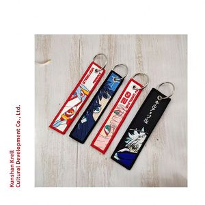 Porte-clés personnalisé avec logo brodé, design de forme sur mesure - Product Image 1