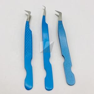 Pince à épiler d'extension de cils en acier inoxydable japonais à revêtement de couleur diamant durable avec pointe pointue avec logo personnalisé - Product Image 3