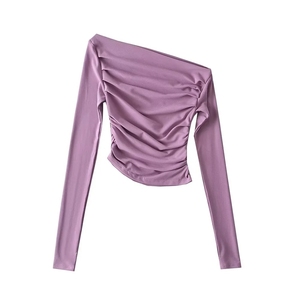 Tops <span class=keywords><strong>Corset</strong></span> Sexys para Mujer, <span class=keywords><strong>Camiseta</strong></span> de Manga Larga con Hombros Descubiertos, Transpirable, Cómoda, de Spandex y Algodón con Apliques 2023 - Product Image 4