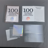 Reliure à anneaux transparente en pvc coffret cadeau pour carnet 100 enveloppe reliure défi économies classeur budget a5 personnalisé avec enveloppes pour billets
