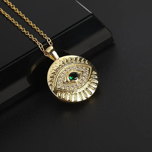 Collana con Ciondolo a Occhio per Donna, Catena Geometrica Mistica per Clavicola, Gioiello Elegante per Uso Quotidiano - Product Image 1