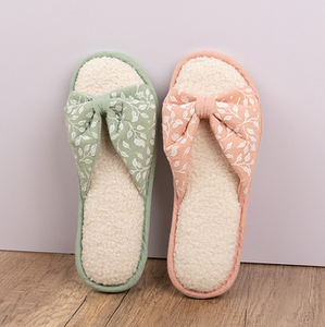 Otoño lindo cómodo punta abierta Crossknot <span class=keywords><strong>casa</strong></span> para zapatillas primavera y verano antideslizante térmico impermeable con suela TPR - Product Image 3