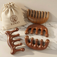 Peigne de massage en bois de santal personnalisé pour la tête, le visage et le cuir chevelu, peigne Gua Sha, masseur, brosse à cheveux pour soulager le stress