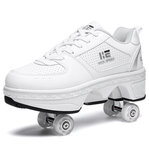 Calzado Deportivo para <span class=keywords><strong>Hombre</strong></span> y Mujer, <span class=keywords><strong>Zapatos</strong></span> <span class=keywords><strong>Deportivos</strong></span> Unisex Modernos con Ruedas, <span class=keywords><strong>Zapatos</strong></span> Casuales y <span class=keywords><strong>de</strong></span> Patinaje <span class=keywords><strong>de</strong></span> Doble Uso - Product Image 2