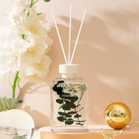 200ml personnalisé Mini diffuseur d'arôme fleur bâtons de rotin huile essentielle bouteille en verre ensemble de luxe
