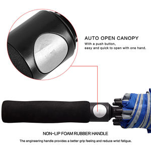 Parapluie de golf droit à ouverture automatique, double couche, avec tige en fibre de verre, logo personnalisé, pour publicité promotionnelle mondiale et voyage - Product Image 5