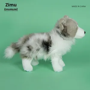 Cadeau de compagnie transfrontalier pour enfants, jouet en peluche pour anniversaire, chien <span class=keywords><strong>berger</strong></span> australien gris et blanc, coton PP pour les enfants de 4 à 6 ans - Product Image 2