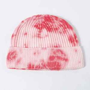 Bonnet tricoté décontracté personnalisé avec logo pour homme, bonnet sans bord en fil côtelé par sublimation, bonnets tie-dye pour femme, chaud et tendance - Product Image 2